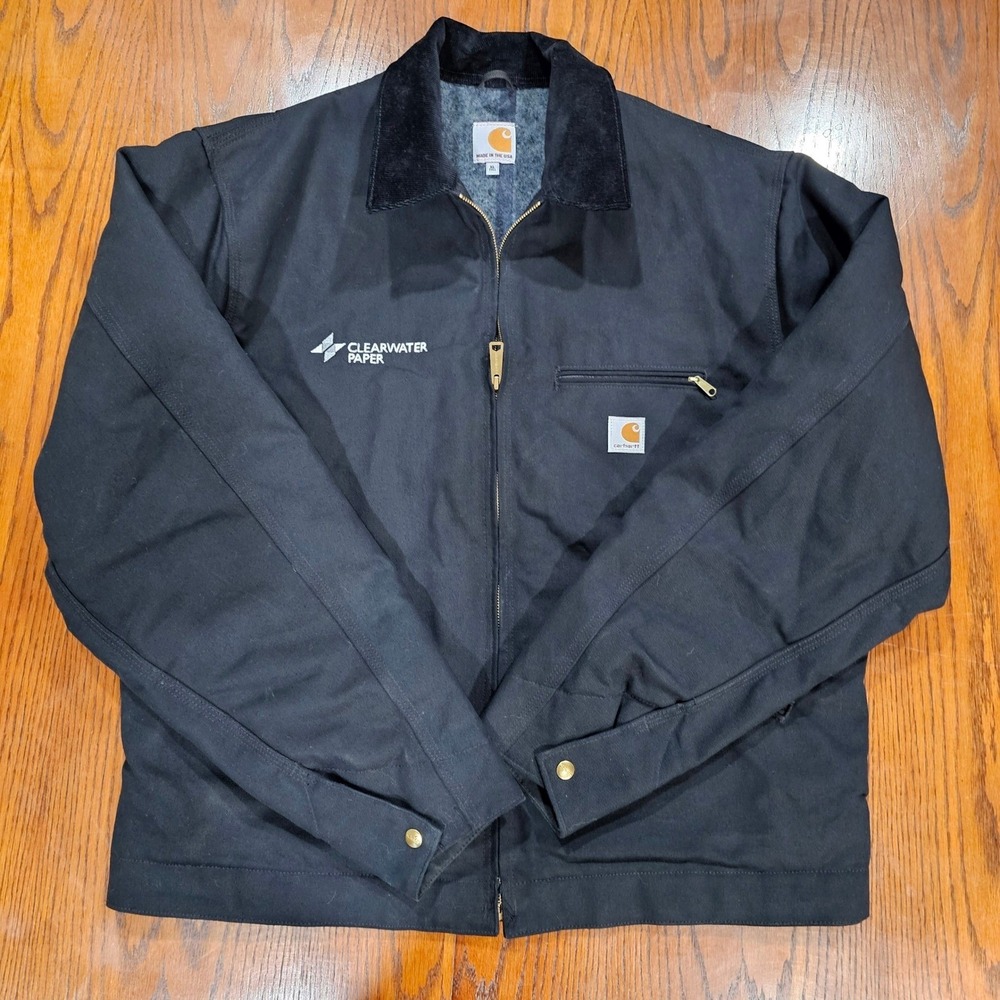 Carhartt J001 BLK Detroit Jacket XLT USA Union Made Black Duck Canvas Workwear